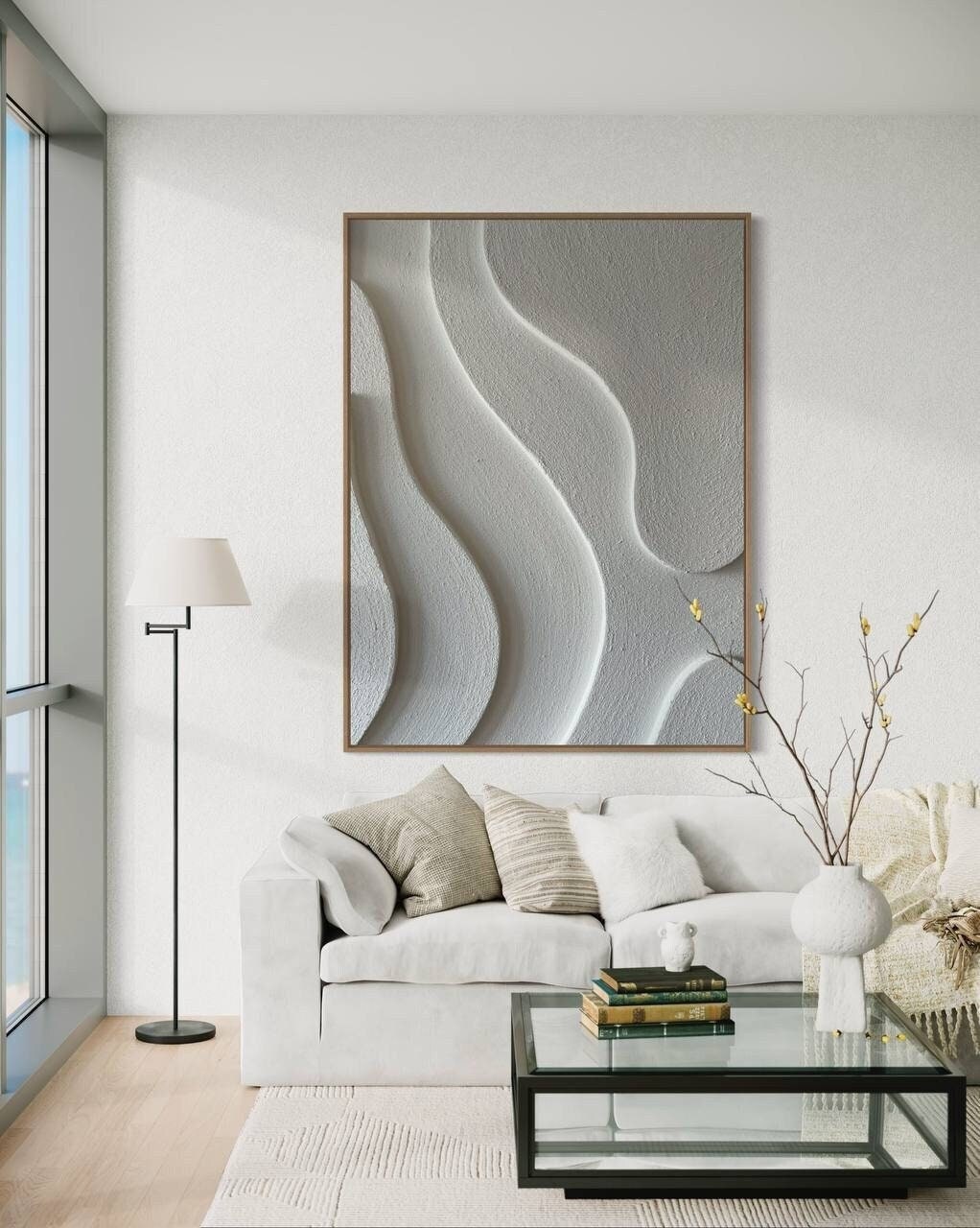 Monochrome Harmony 3D Wall Relief Sculpture - Contemporary Boho Wall Art for an Artistic Home Decor