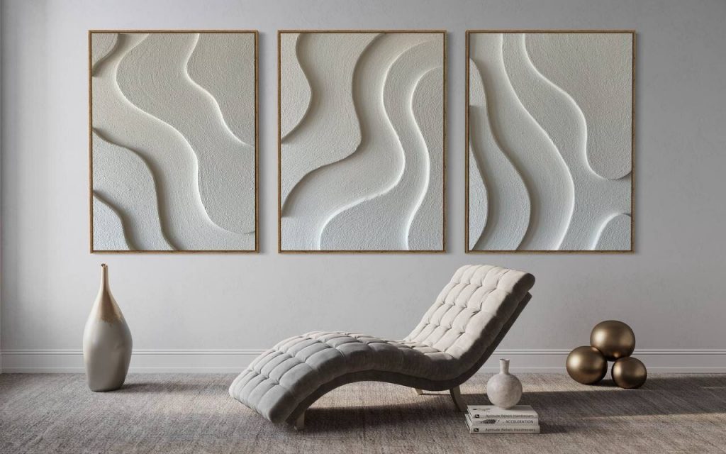 Boho Trilogy: 3D Abstract Relief Wall Art - Home Decor Sculpture