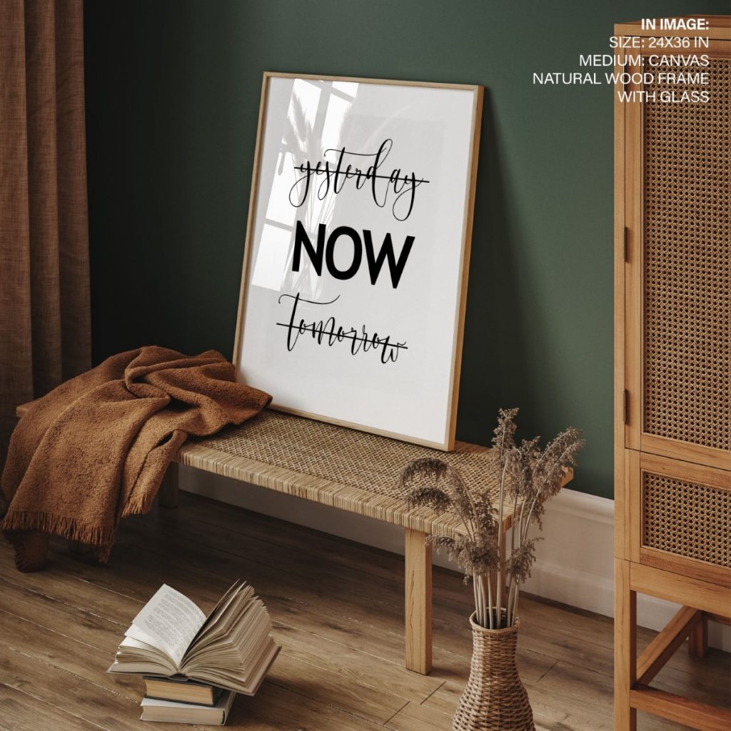 Yesterday Now Tomorrow - Inspirational Framed Wall Art, Ready to Hang ...