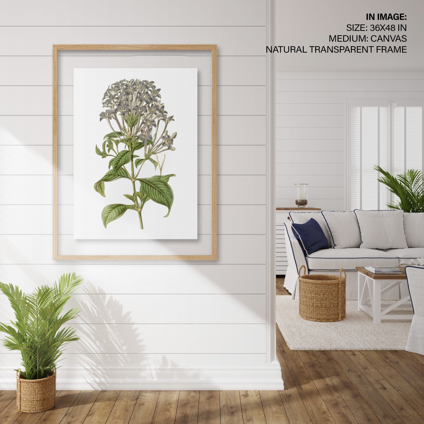 Hampton,Style,Living,Room,Interior,With,Frame,Mockup,,3d,Render