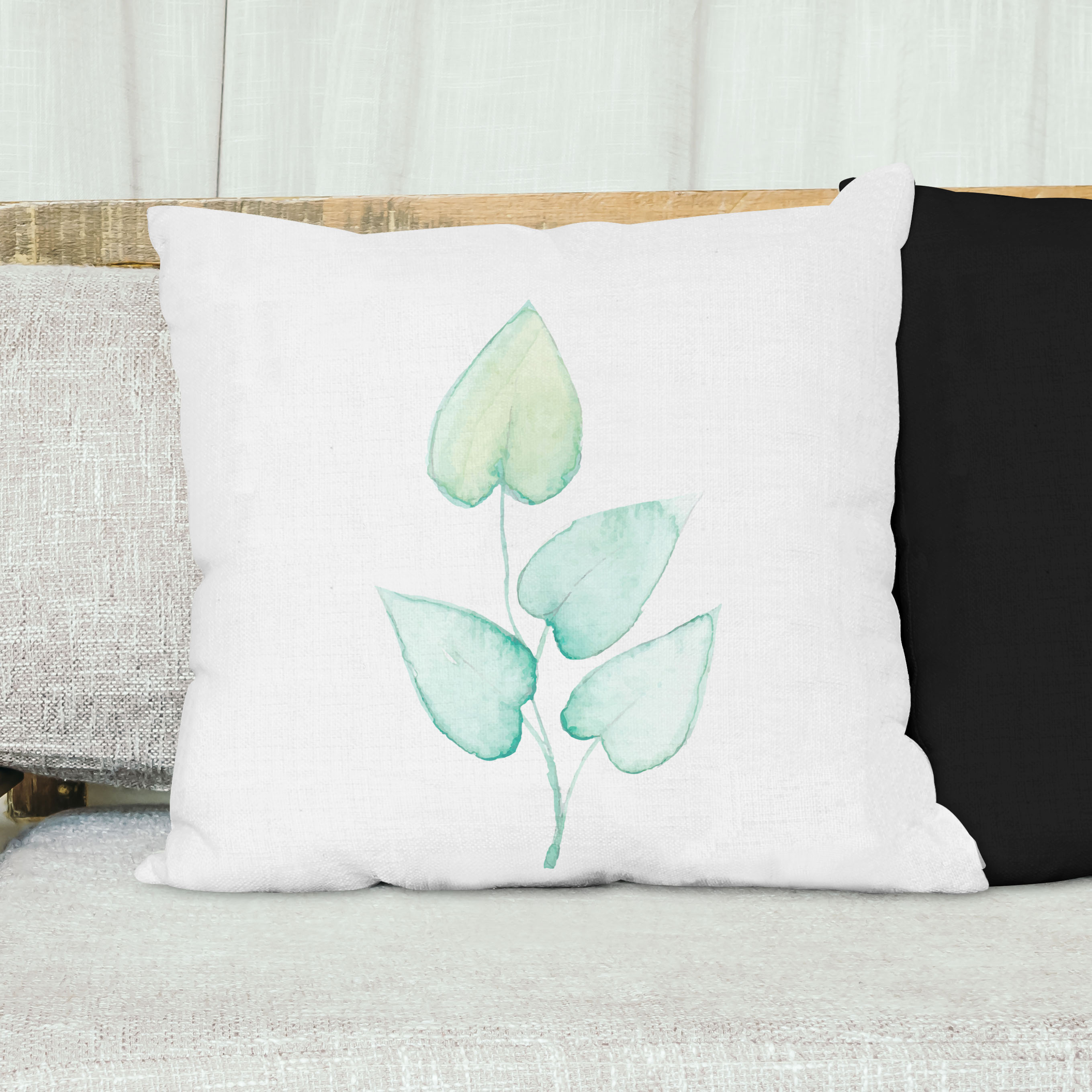 Red sofa with pillow and light lamp