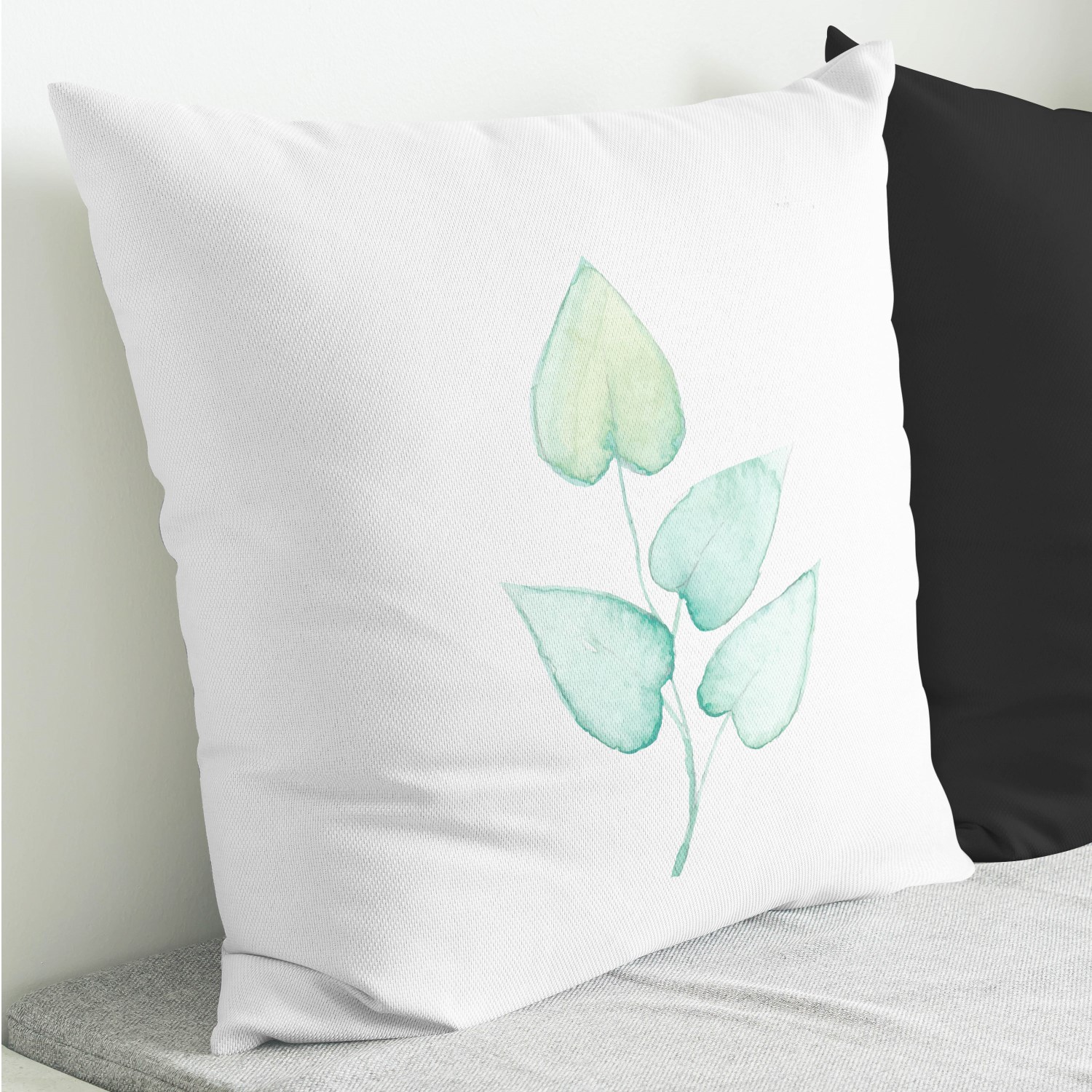 Red sofa with pillow and light lamp