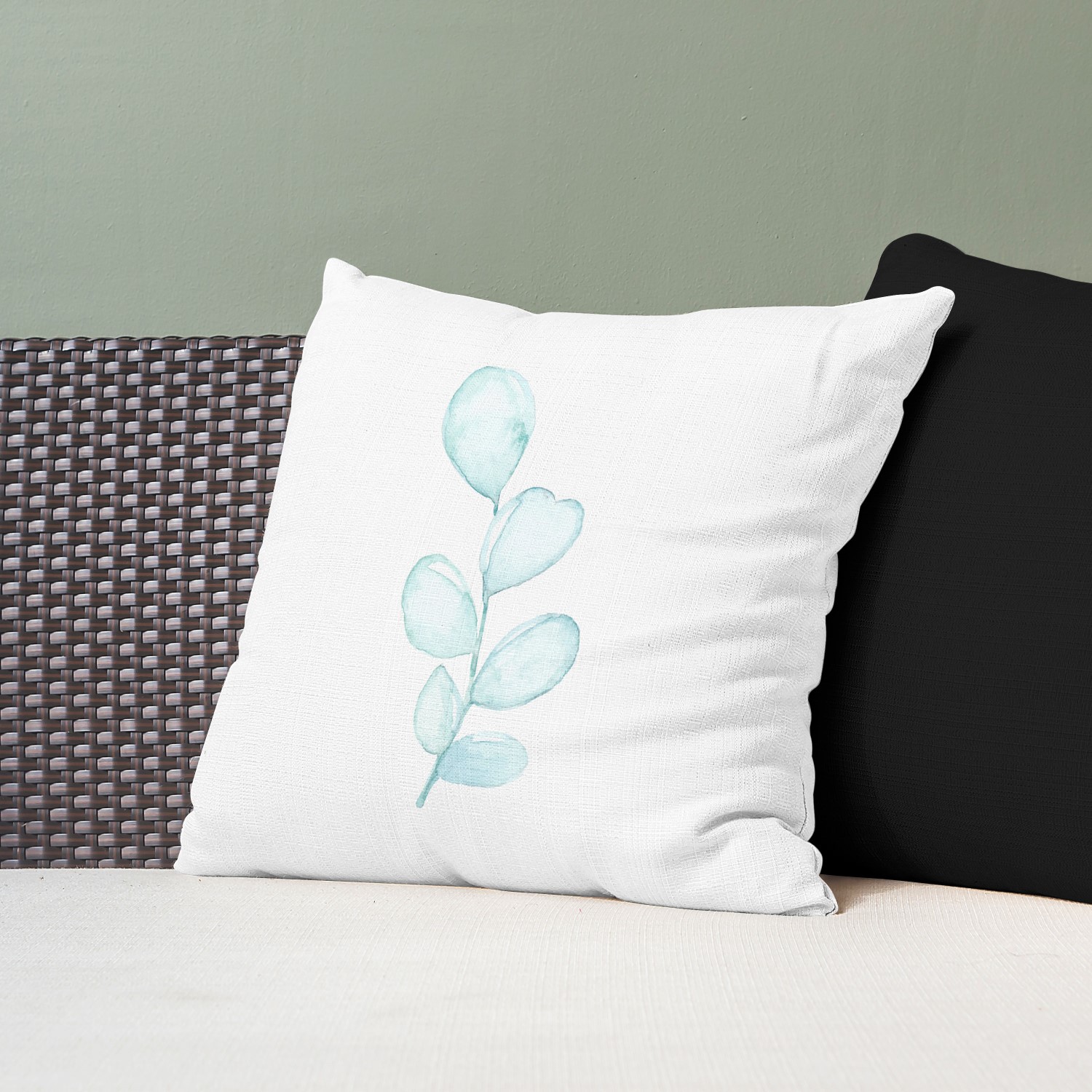 Red sofa with pillow and light lamp