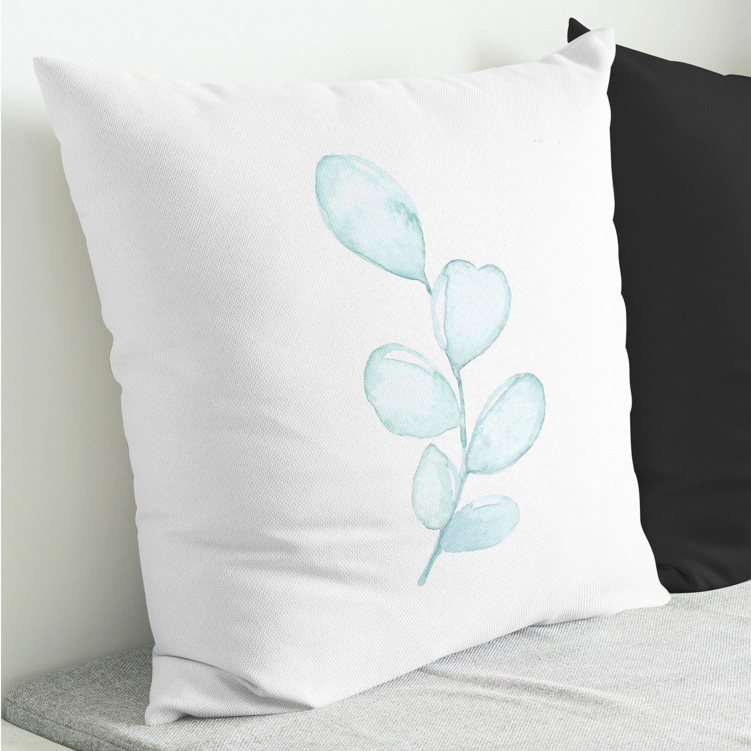 Red sofa with pillow and light lamp