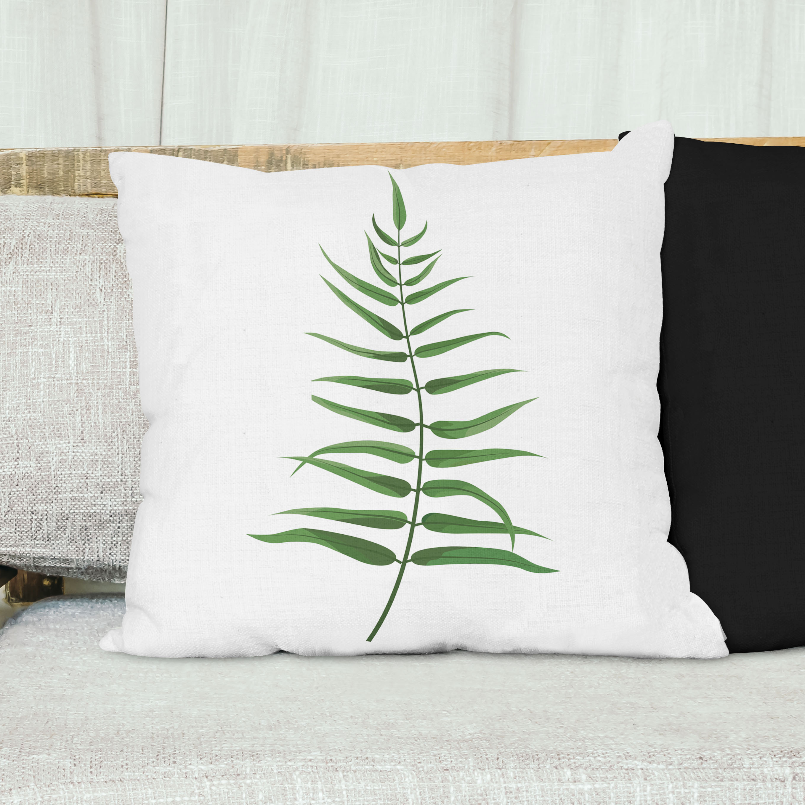 Red sofa with pillow and light lamp