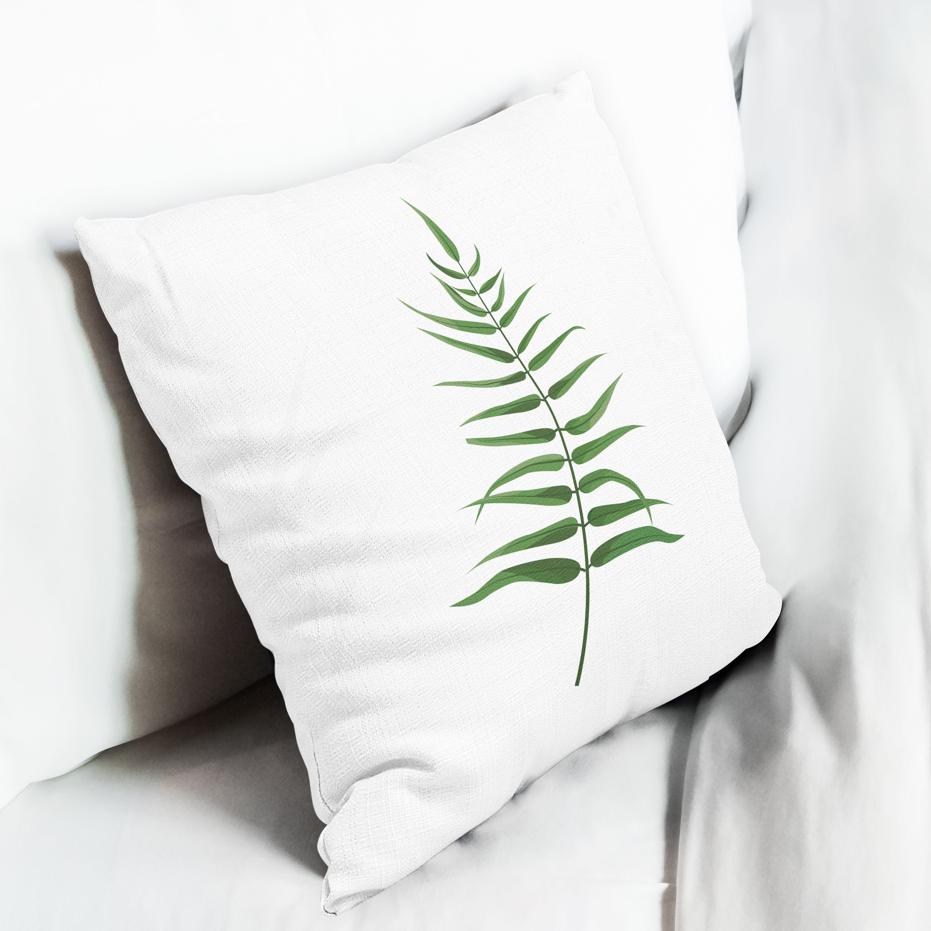 Red sofa with pillow and light lamp