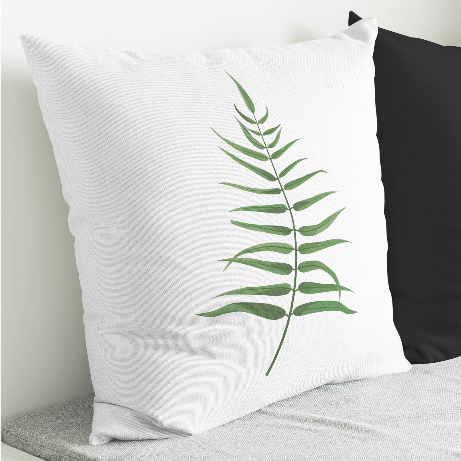 Red sofa with pillow and light lamp