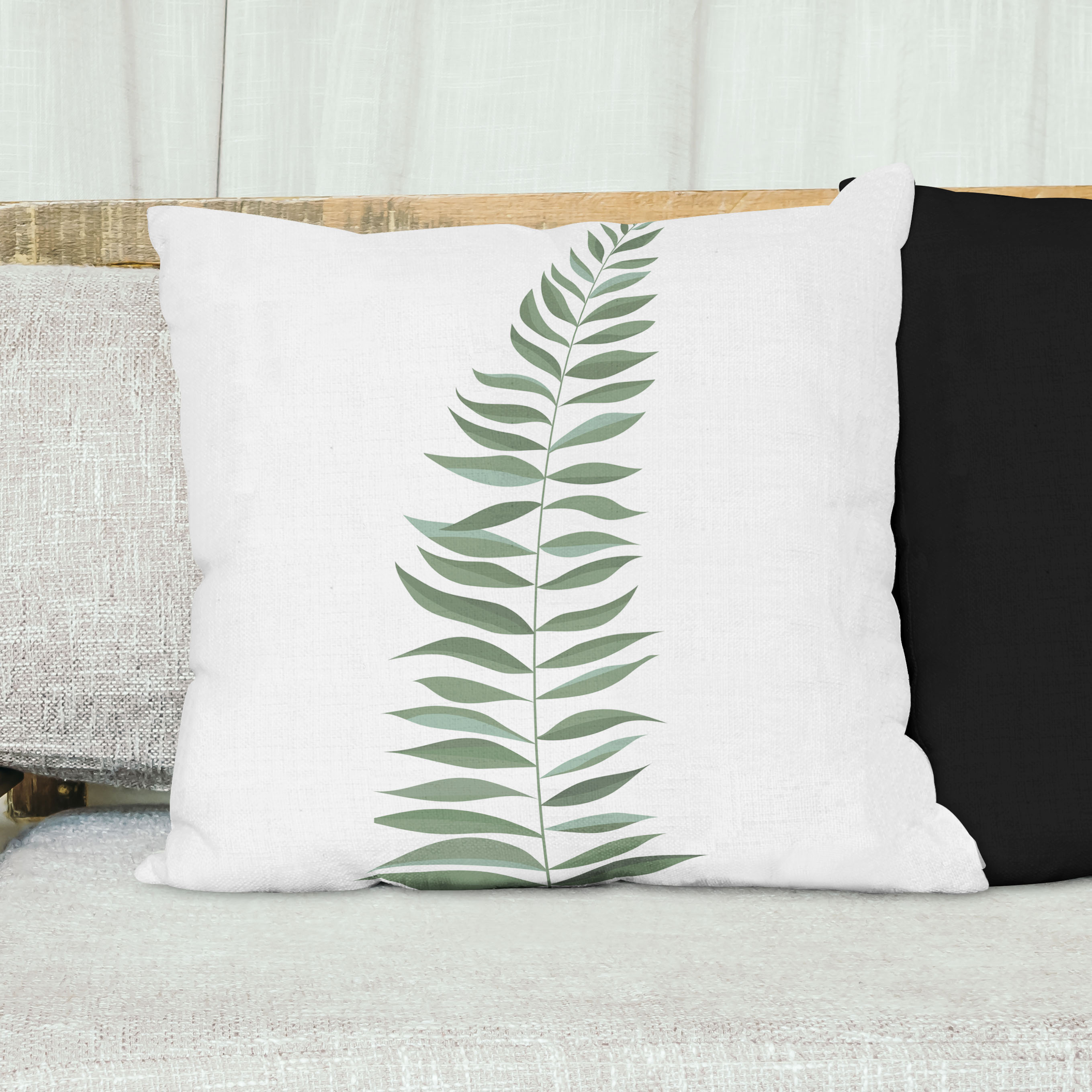 Red sofa with pillow and light lamp