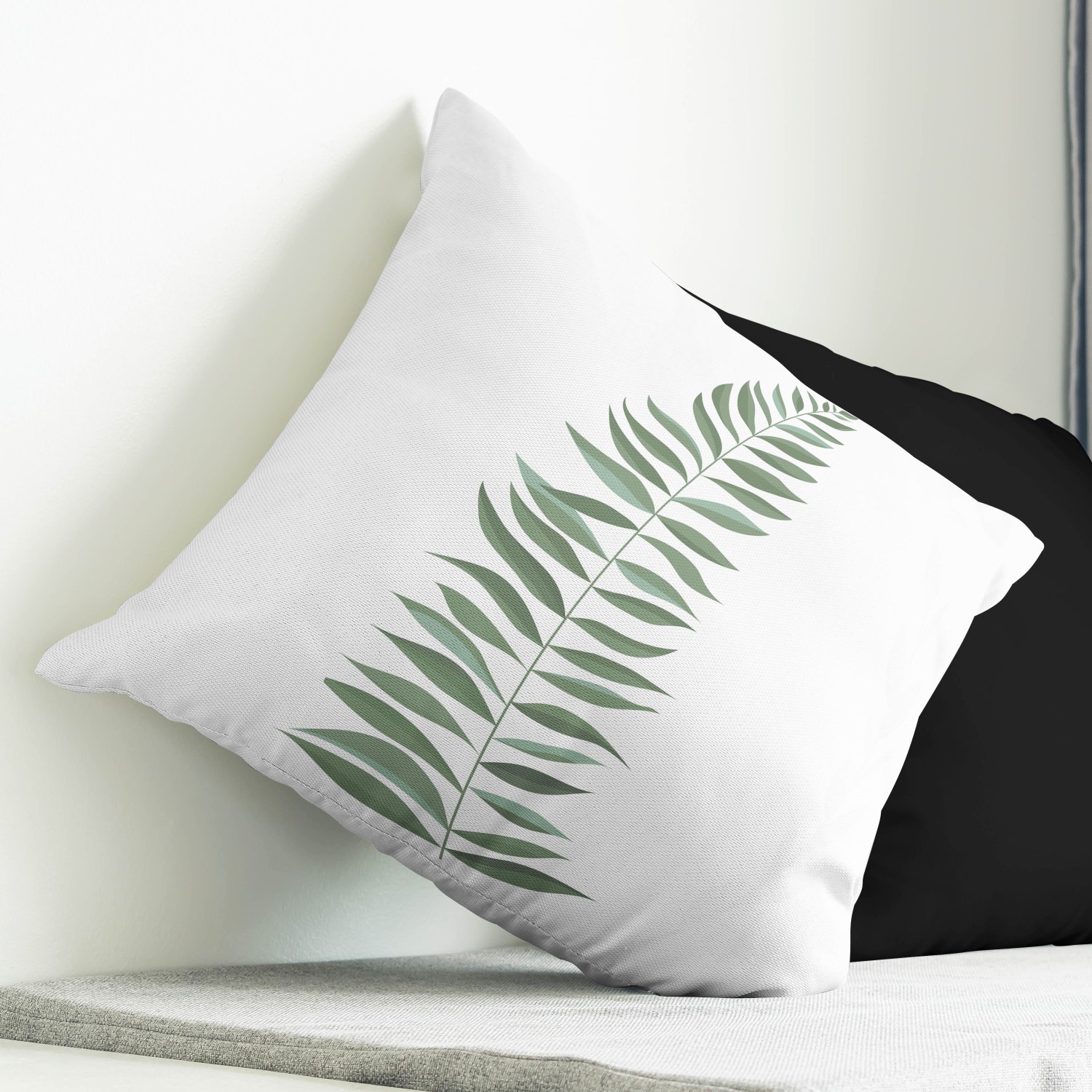 Red sofa with pillow and light lamp