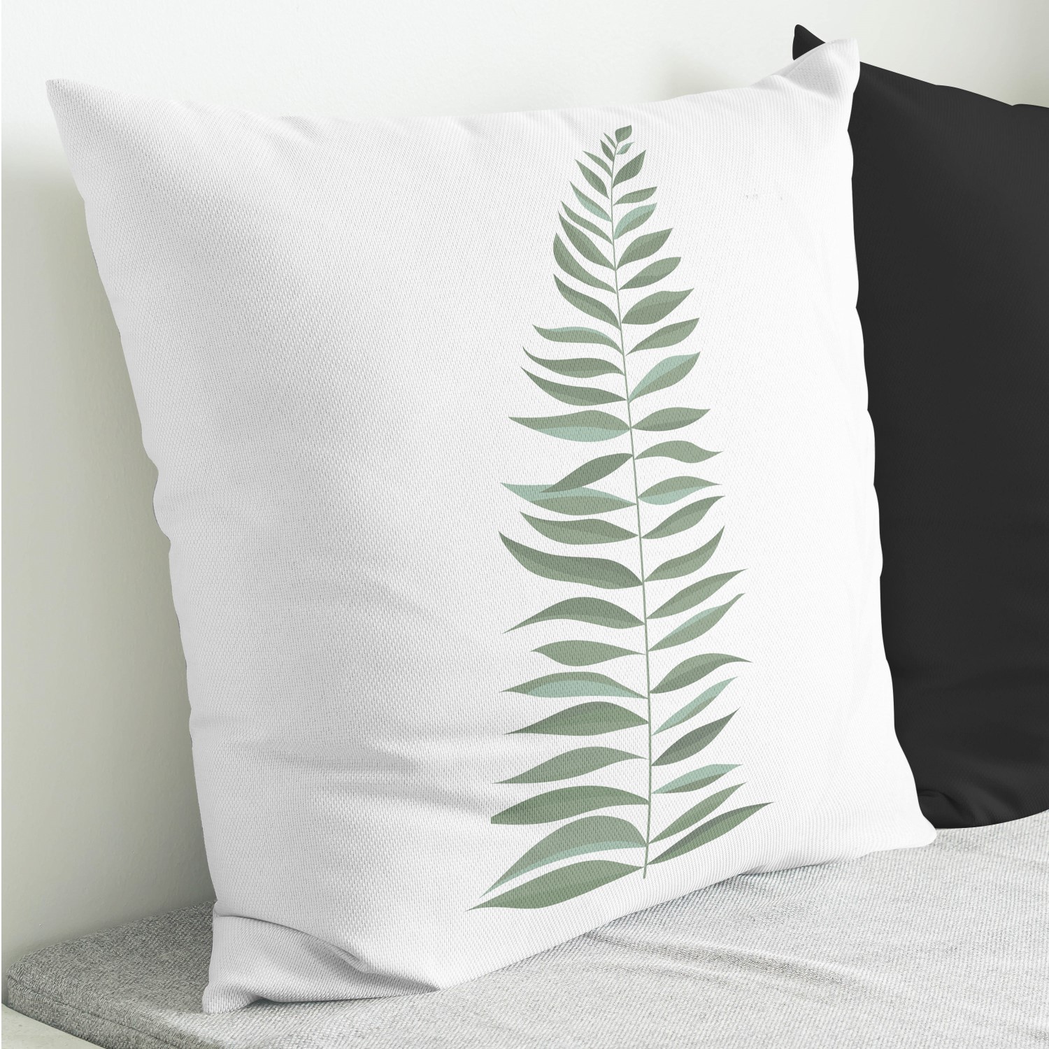 Red sofa with pillow and light lamp