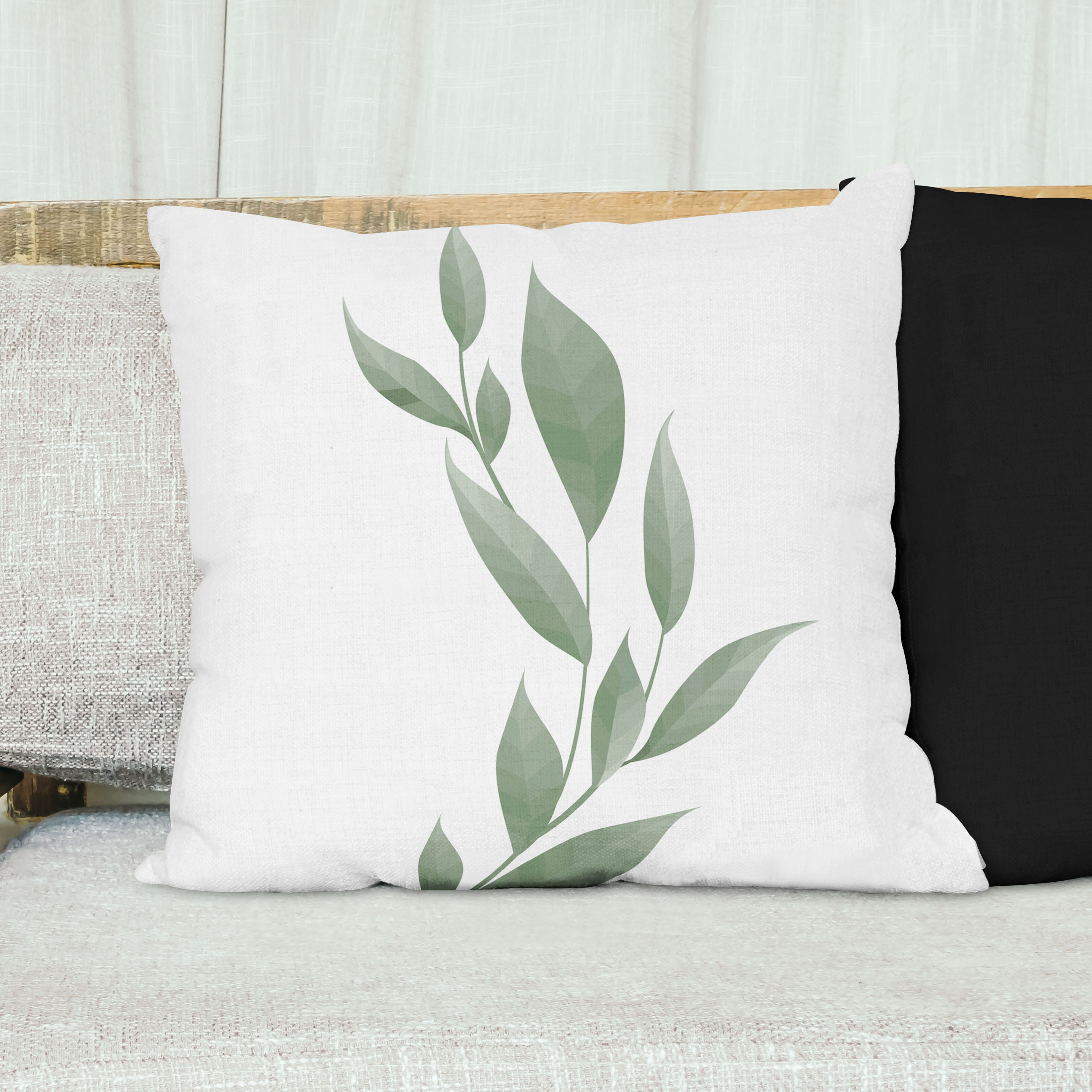 Red sofa with pillow and light lamp