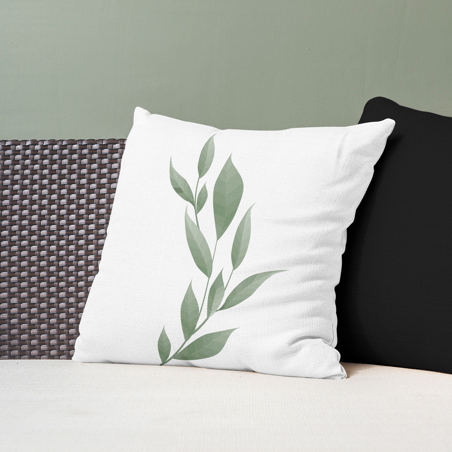 Red sofa with pillow and light lamp