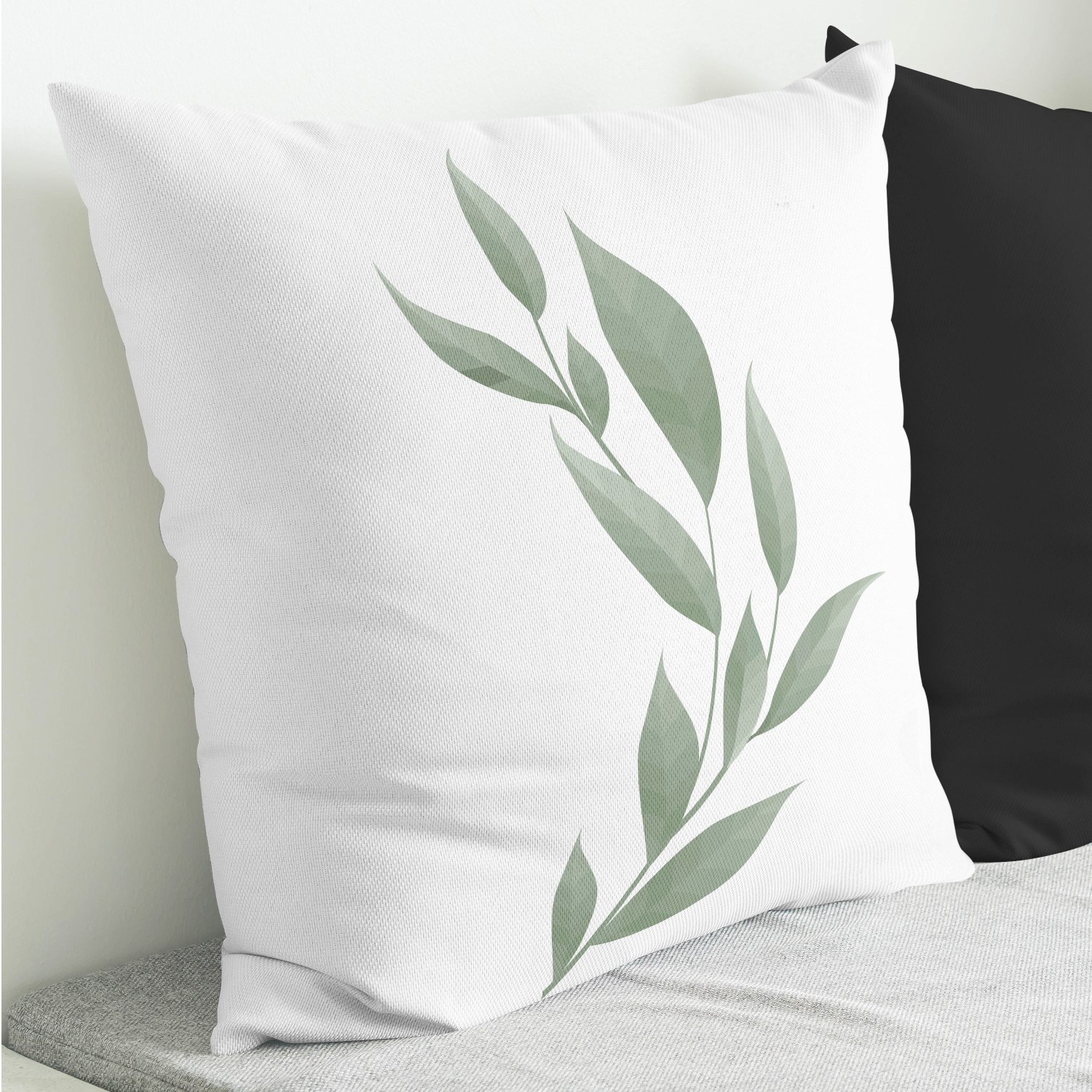 Red sofa with pillow and light lamp