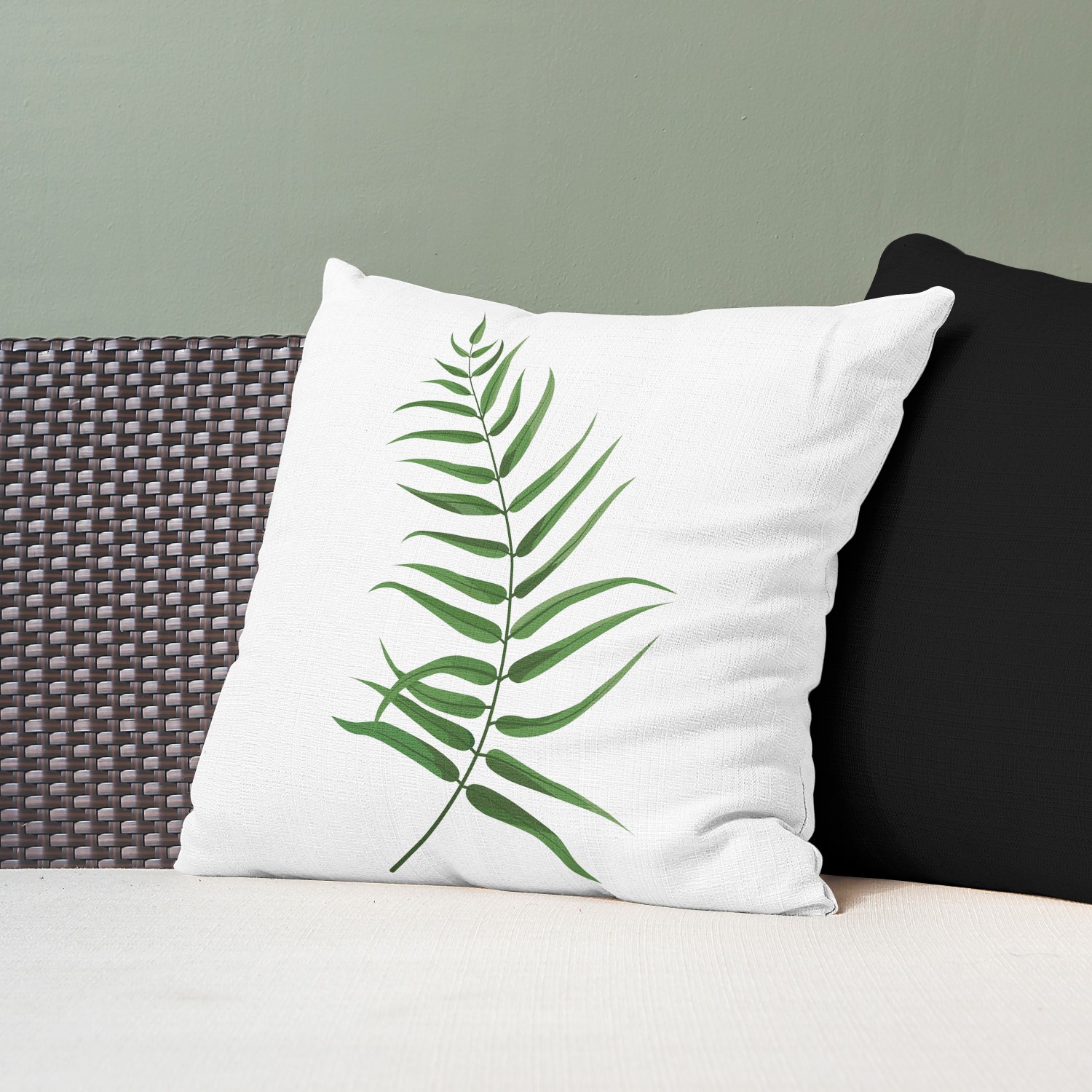 Red sofa with pillow and light lamp