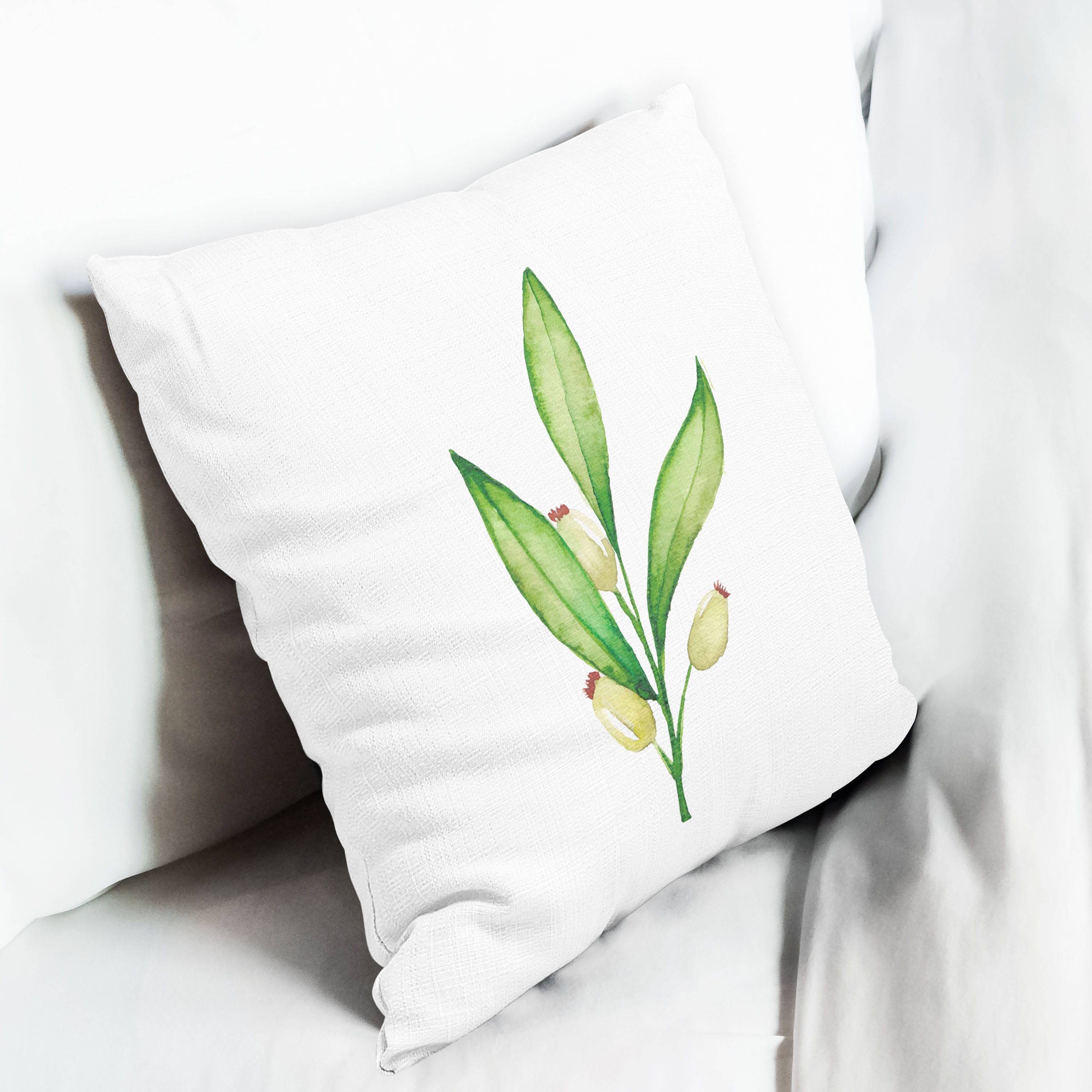 Red sofa with pillow and light lamp