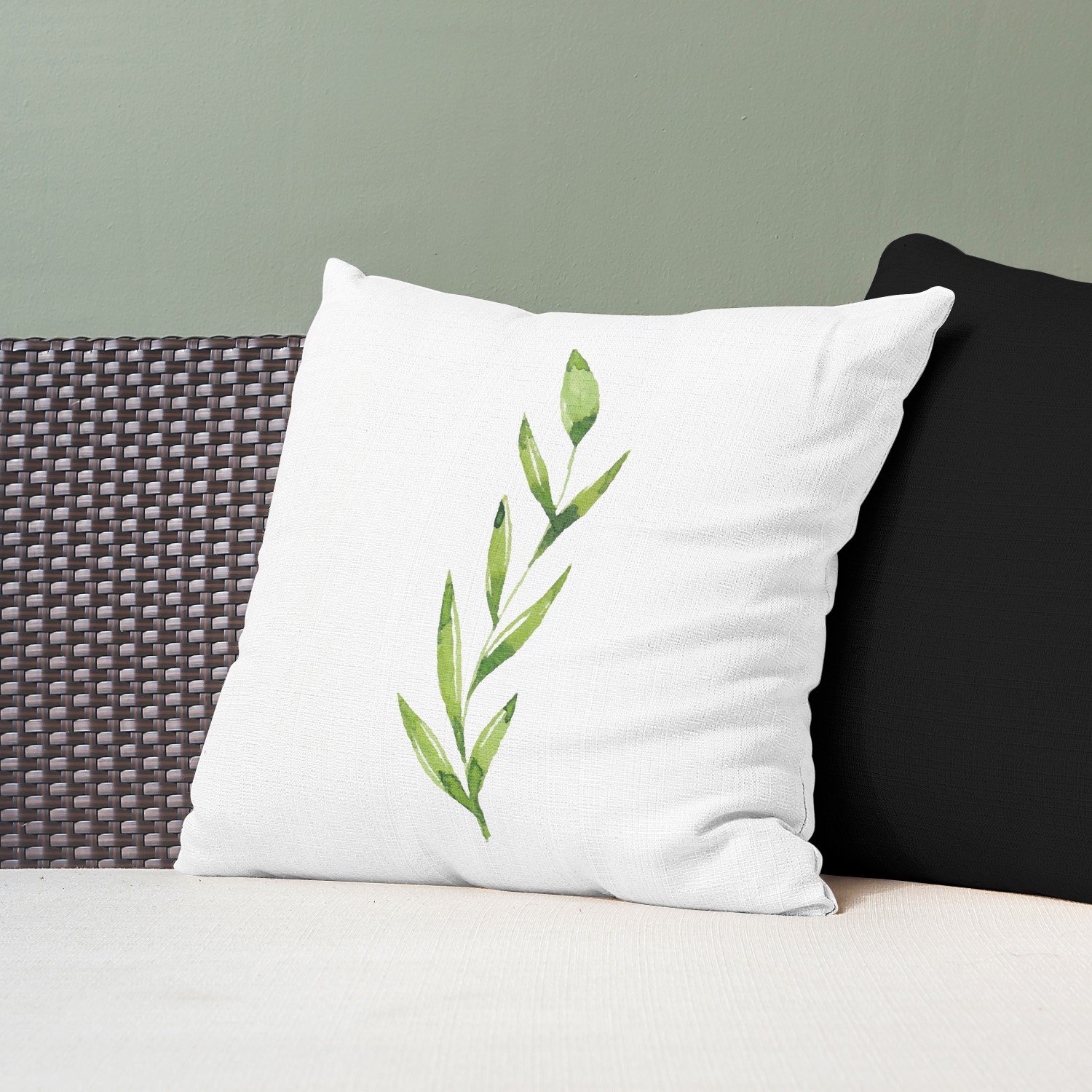 Red sofa with pillow and light lamp