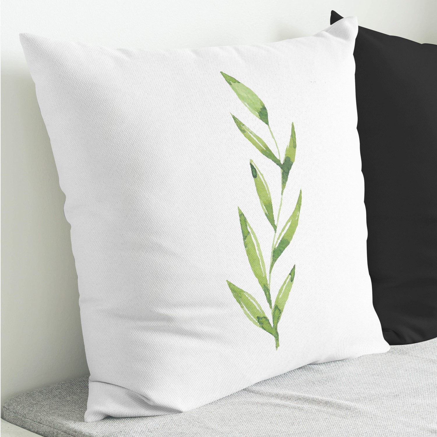 Red sofa with pillow and light lamp