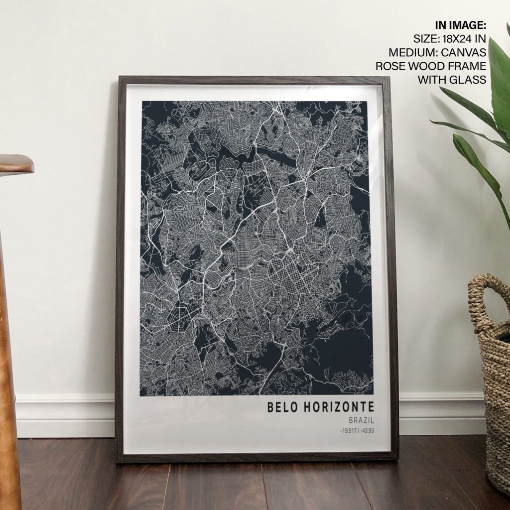 Modern Map Belo Horizonte Brazil – Wall Hanging