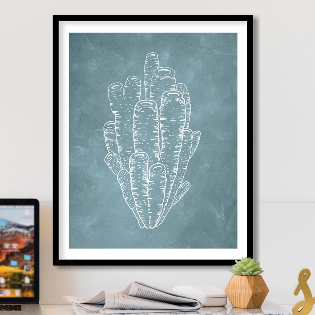 Minimalist White Tubular Coral – Wall Art