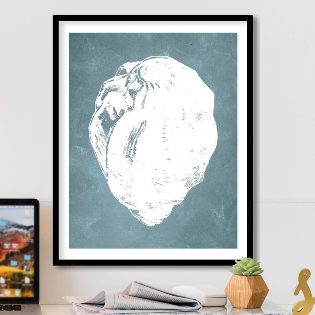 Abstract White Textured Oyster Shell – Wall Art