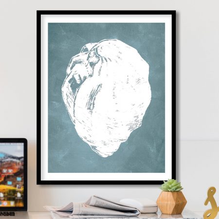 Abstract White Textured Oyster Shell – Wall Art