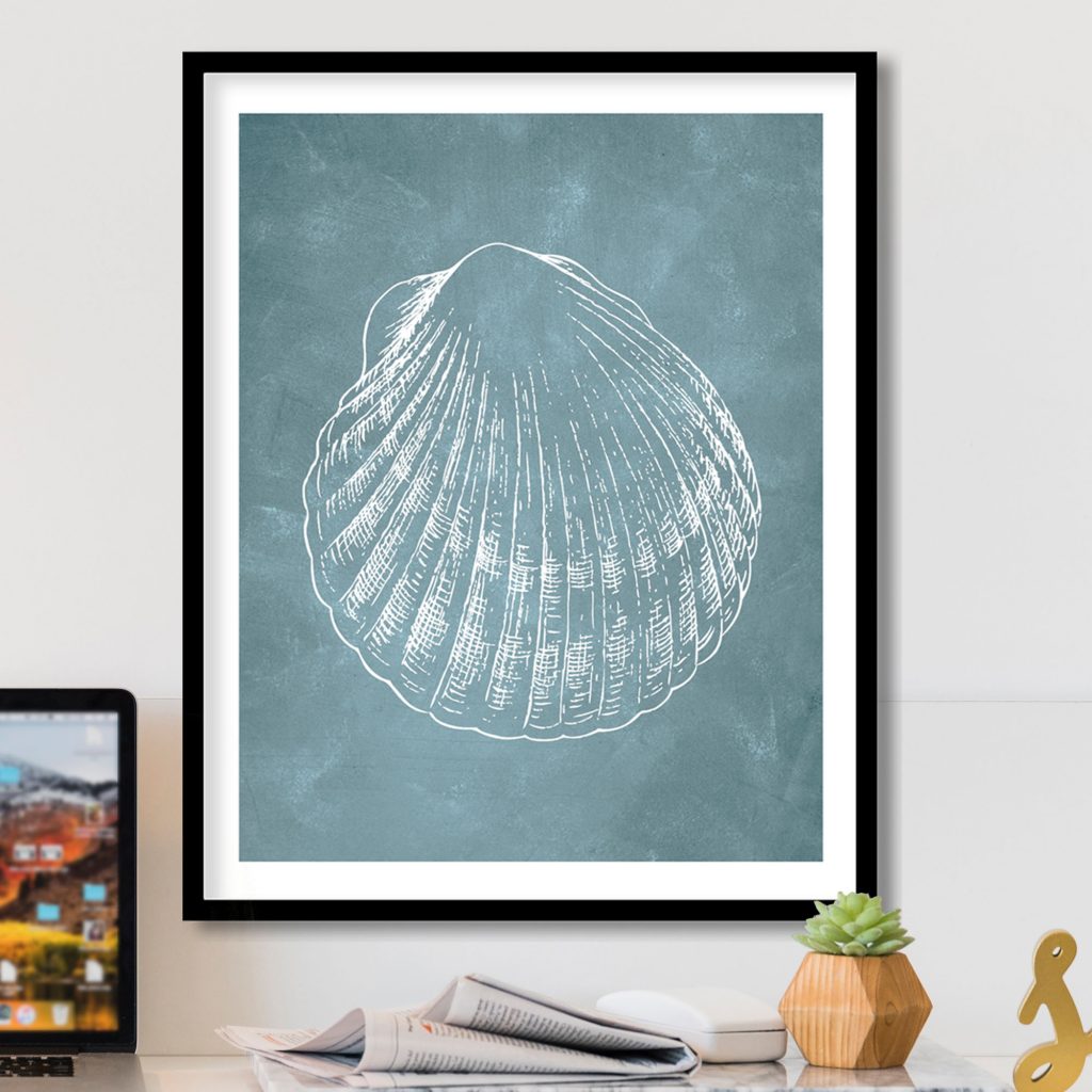 Minimalist Scallop Seashell – Wall Painting