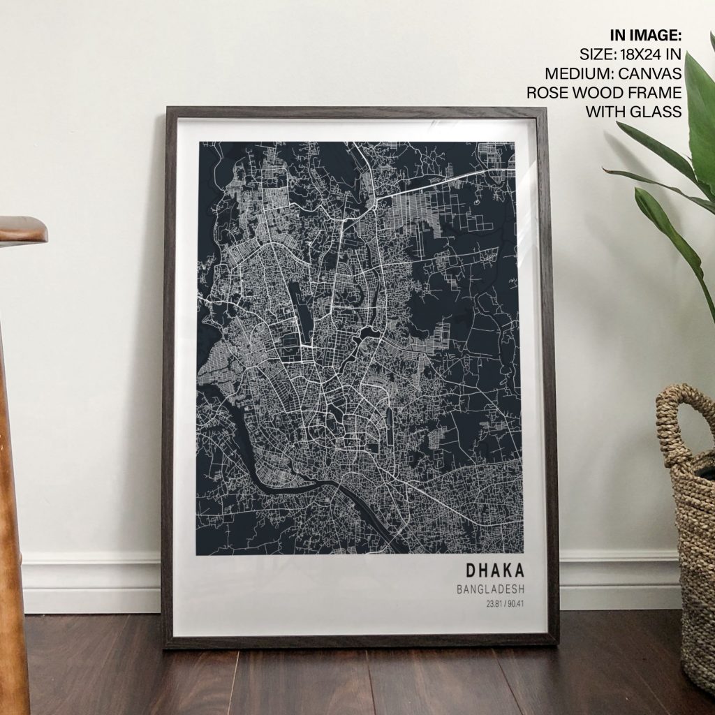 Minimalist Dhaka Street Map – Wall Painting