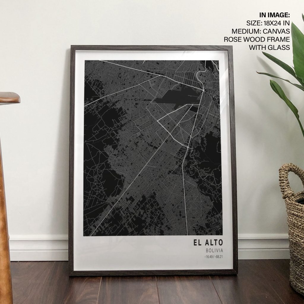Minimalist Map of El Alto – Wall Painting