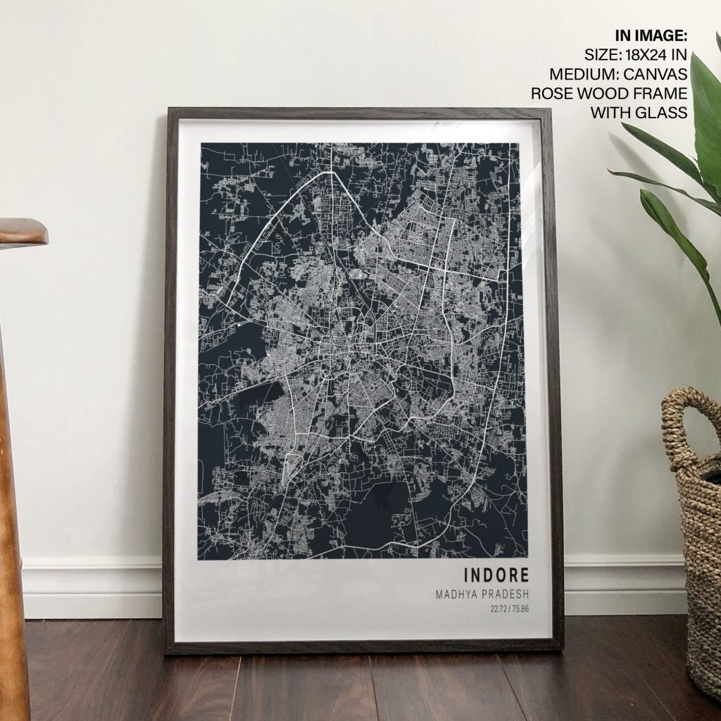 Minimalist Map of Indore – Wall Decor