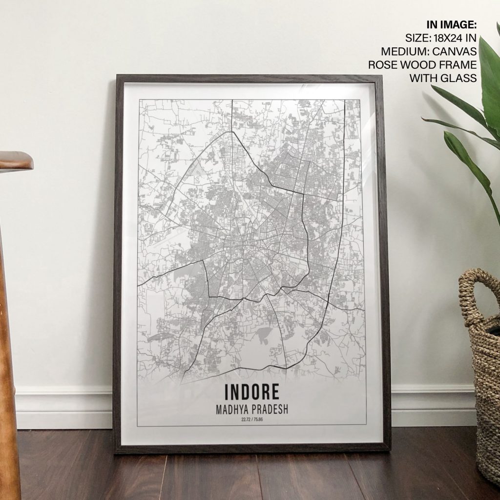 Minimalist Indore Map Detailed – Home Decor