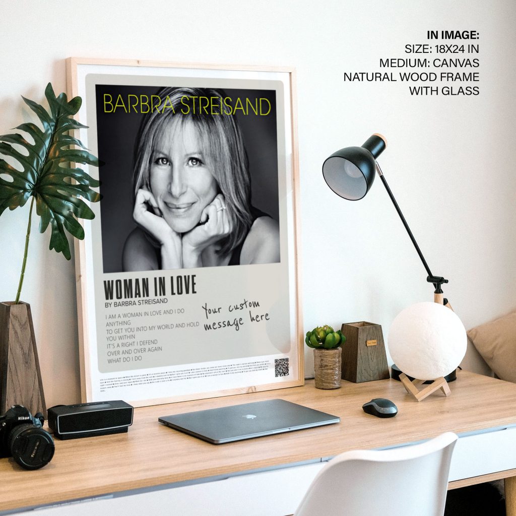 Contemporary Barbra Streisand Portrait Lyrics – Wall Hanging