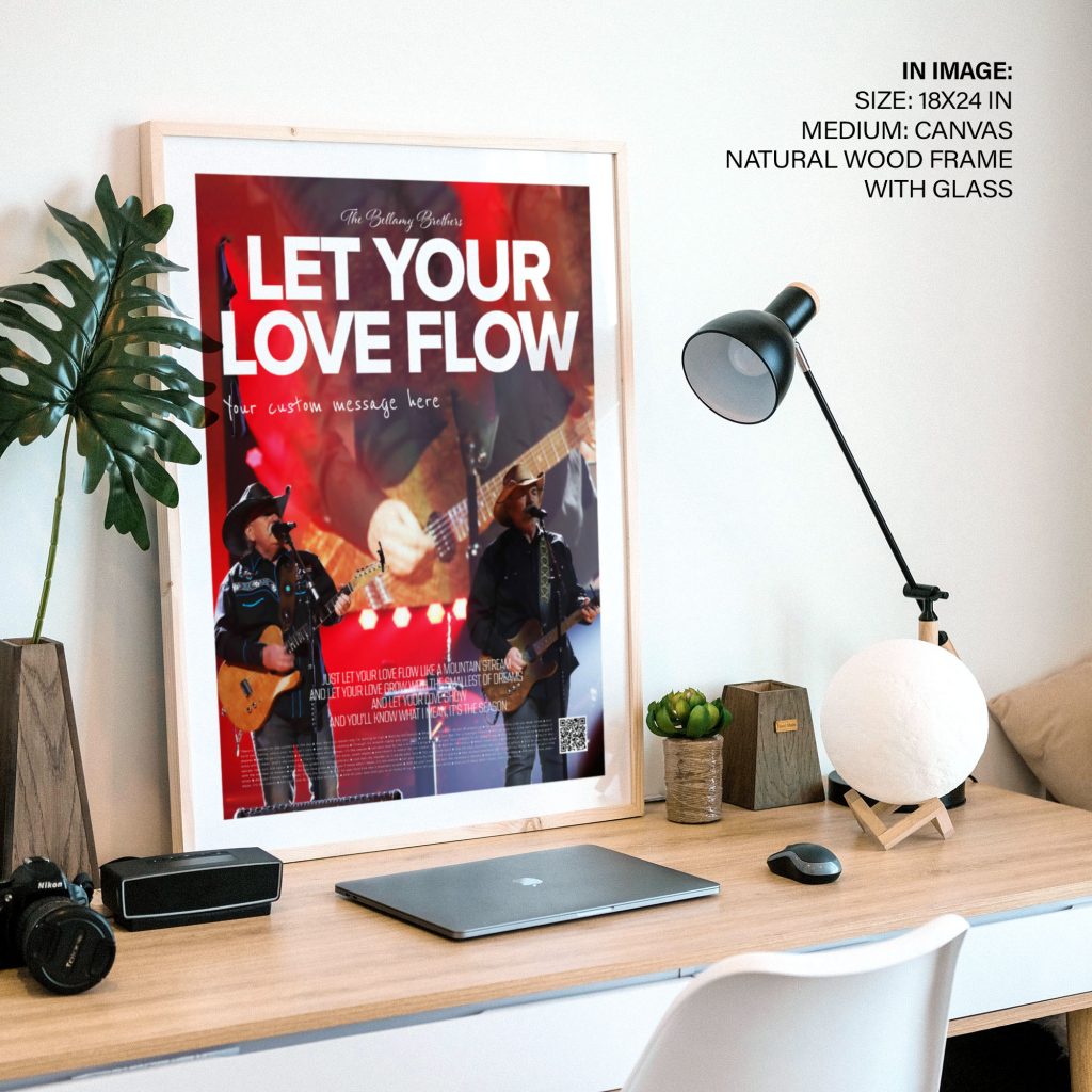 LET YOUR LOVE FLOW - Song Lyric Quote – Wall Art