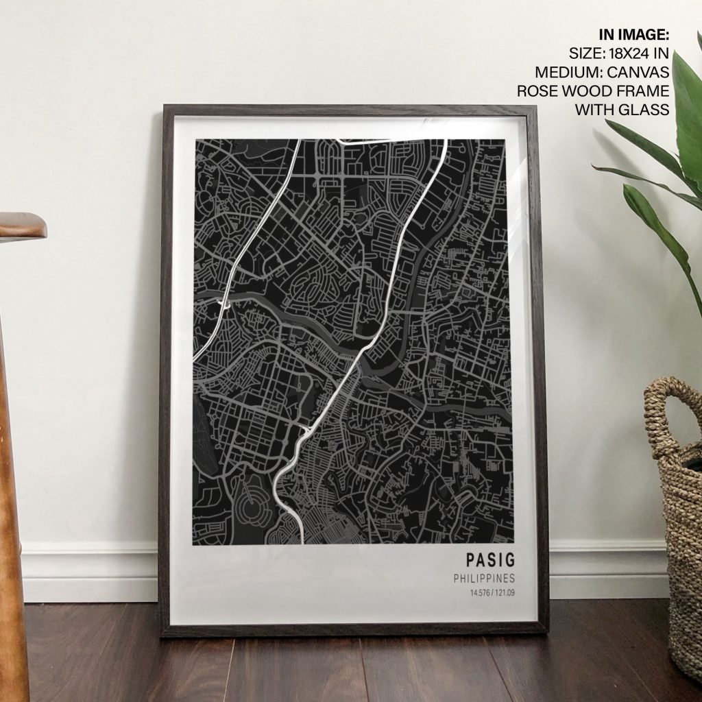 Minimalist Pasig Philippines City Map – Wall Art