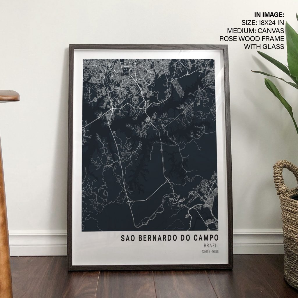 Minimalist Sao Bernardo Map – Wall Hanging