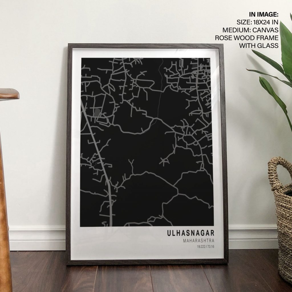 Minimalist Ulhasnagar Map Maharashtra – Home Decor