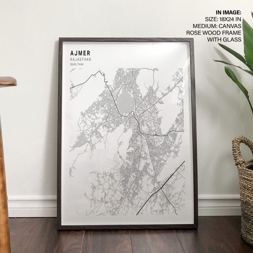 Minimalist Ajmer Rajasthan Map – Wall Painting