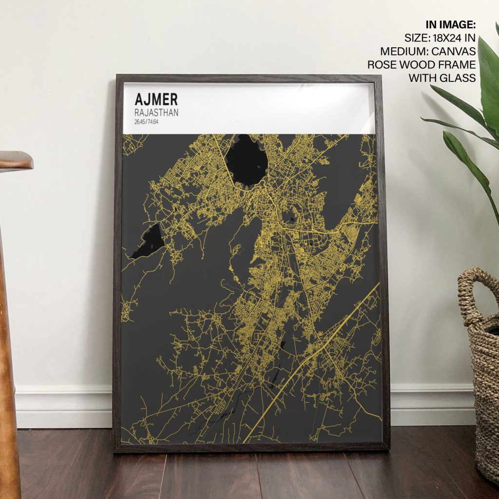Minimalist Ajmer Map – Wall Painting