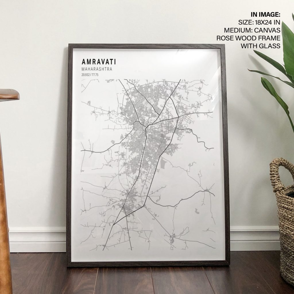 AMRAVATI MAHARASHTRA 20 932 77 75 - City Map – Wall Painting