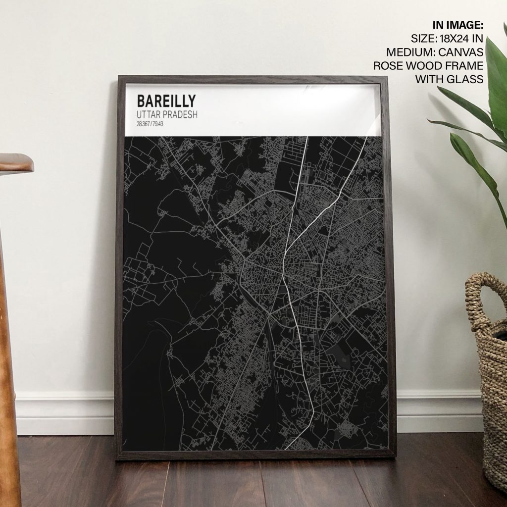 Minimalist Map Bareilly Uttar Pradesh – Wall Decor