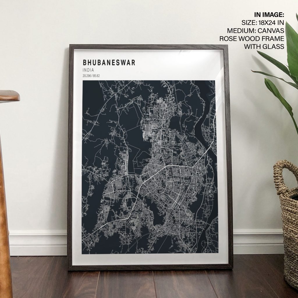 Minimalist Bhubaneswar India Map White – Wall Decor