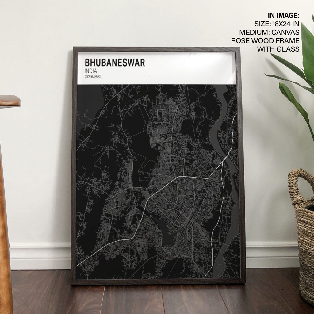 Minimalist Bhubaneswar Street Map – Wall Painting