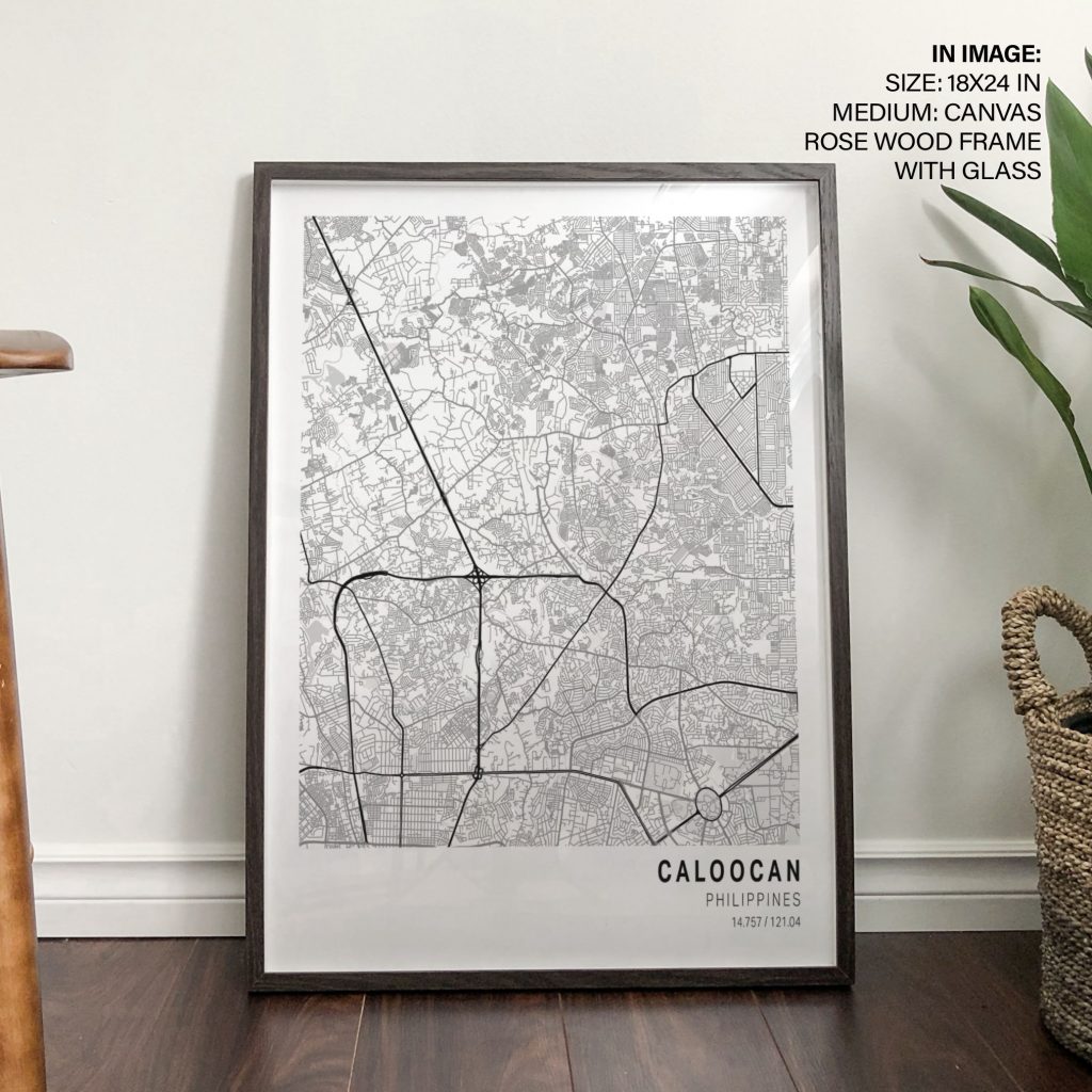 Minimalist Caloocan Philippines Map – Wall Painting