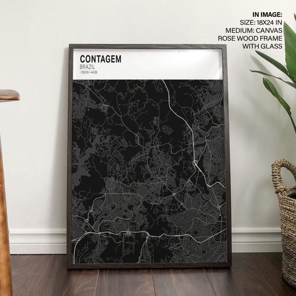 Minimalist Contagem Brazil Map – Wall Hanging