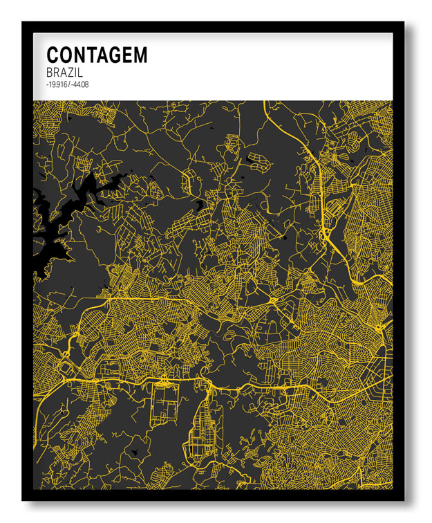 Strip above poster white map of Contagem