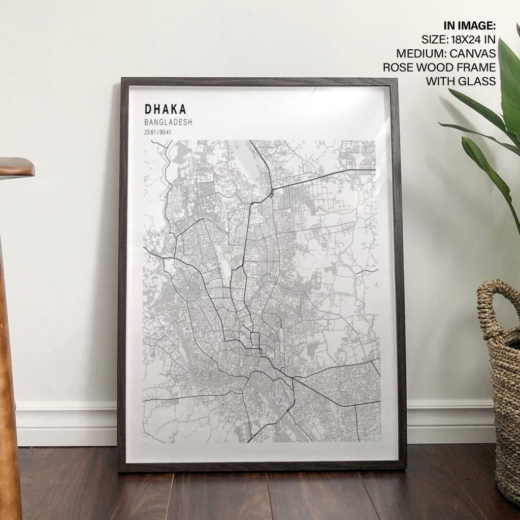 DHAKA BANGLADESH 23 81 90 41 - City Map – Wall Hanging
