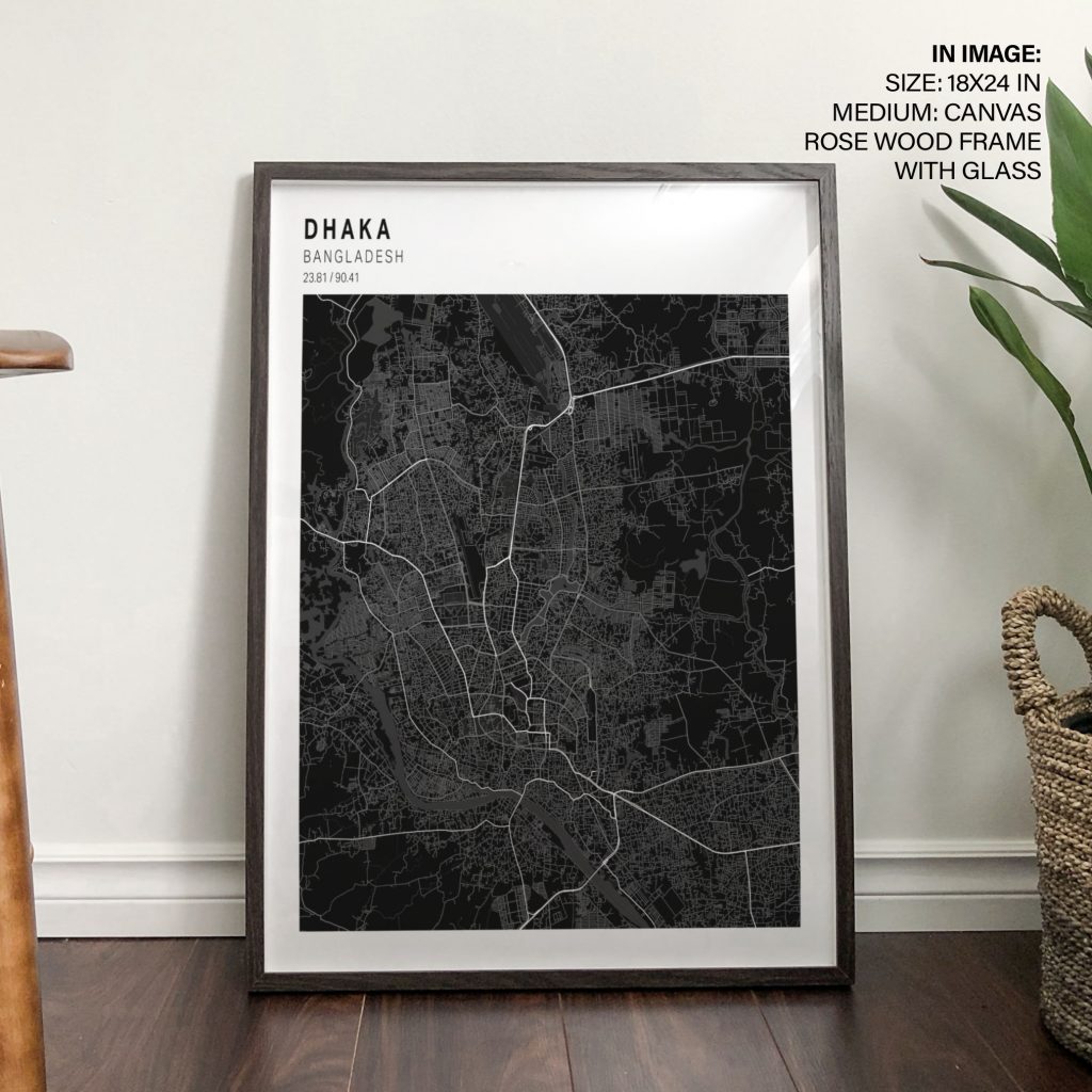 Minimalist Black and White Dhaka – Wall Painting