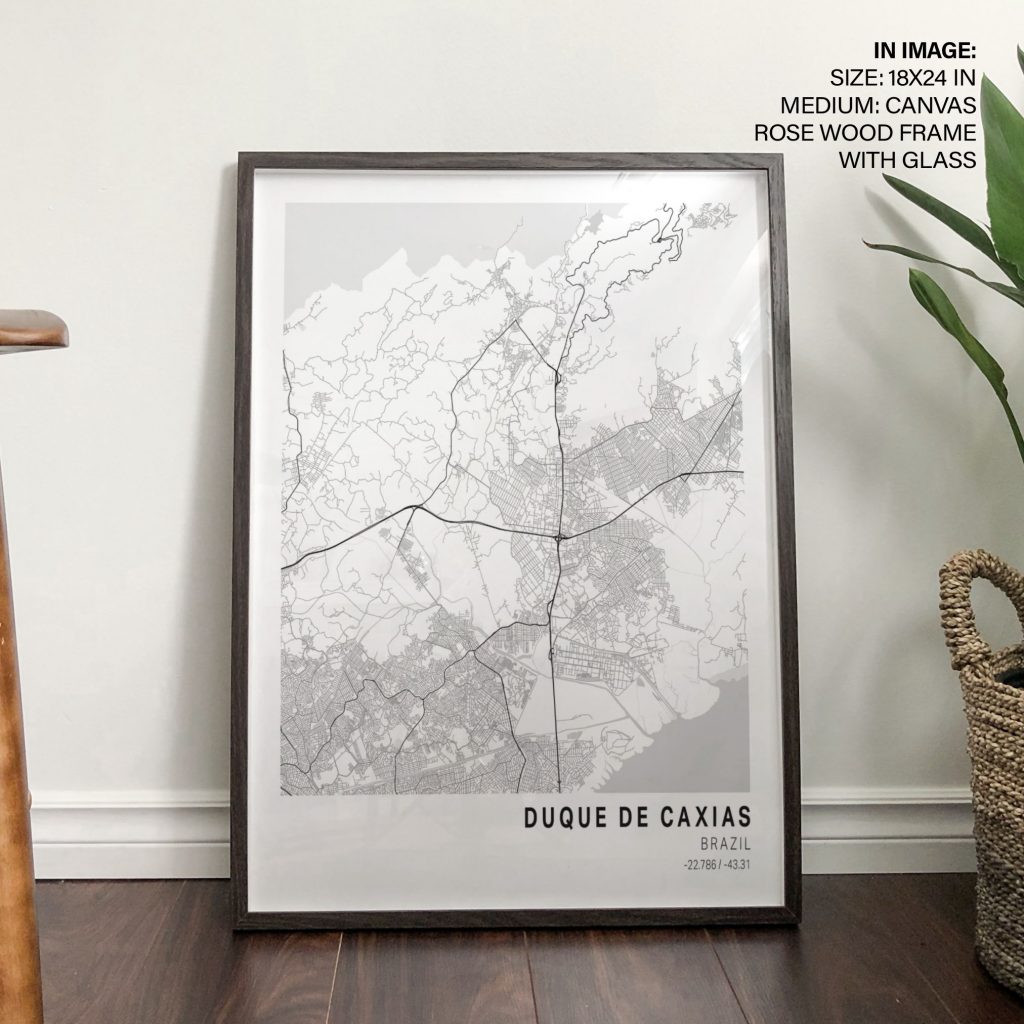 Minimalist Duque Caxias Map – Wall Hanging