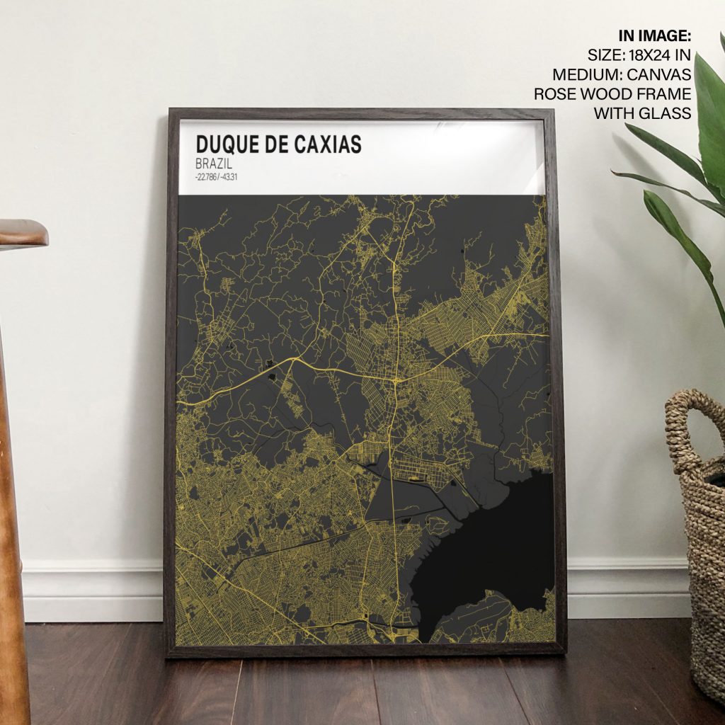 Minimalist Duque de Caxias Brazil Map – Home Decor