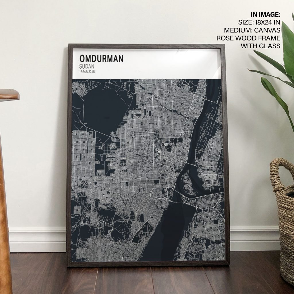 Minimalist Omdurman City Map – Wall Art