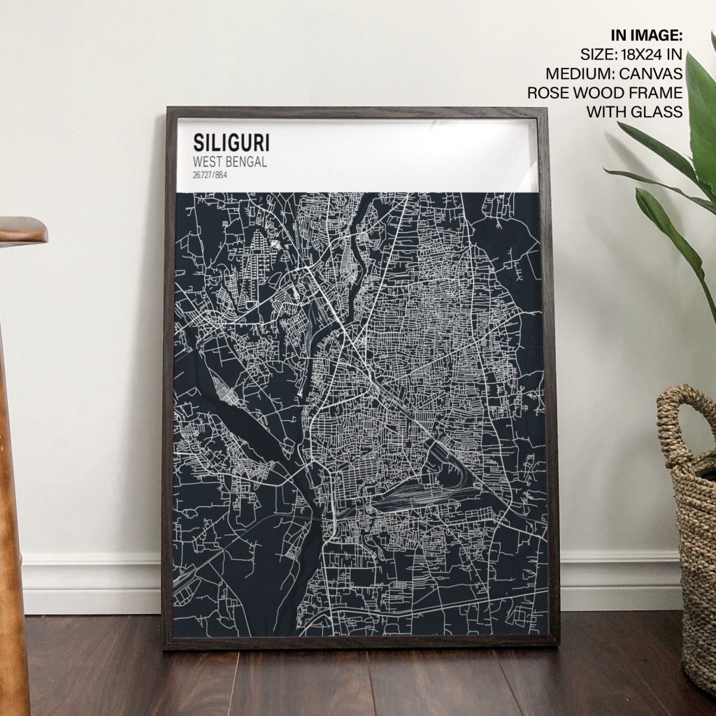 SILIGURI WEST BENGAL 26 727 88 4 - City Map Coordinates – Wall Art